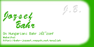 jozsef bahr business card